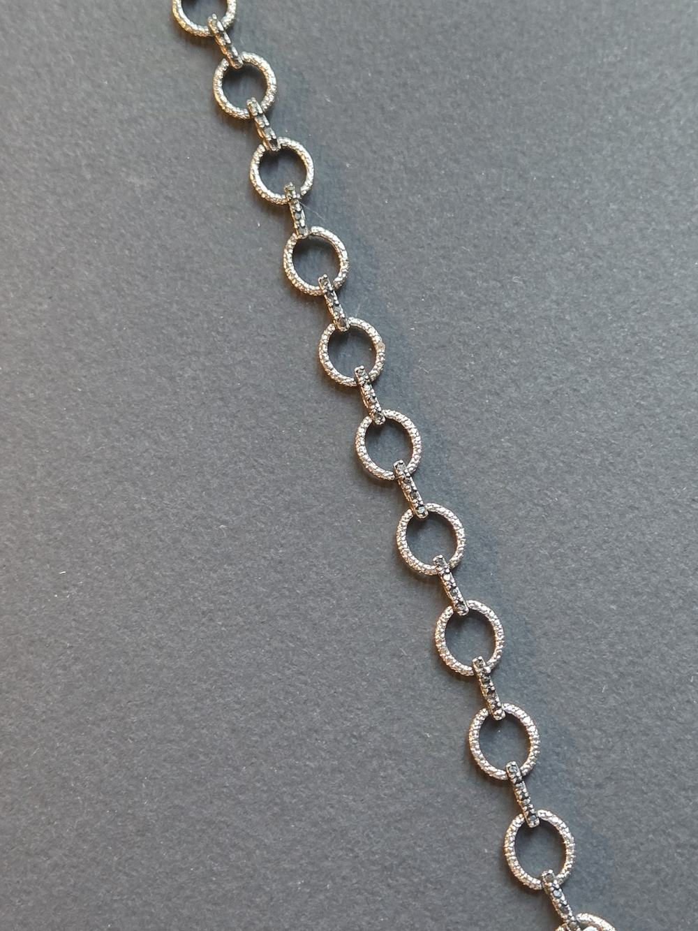 Black Diamond Silver Circle Link Bracelet - Women Jewelry